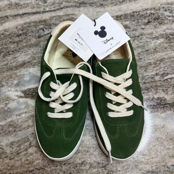 Janie and Jack x Disney, Ivy Green Disney Mickey Mouse Suede Sneaker, Youth 4 - Picture 3 of 13